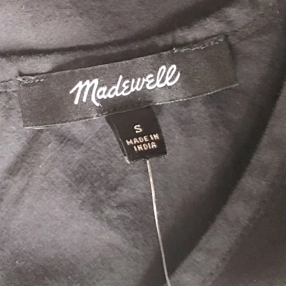 MADEWELL Poplin Puff-Sleeve Cutout Crop Top